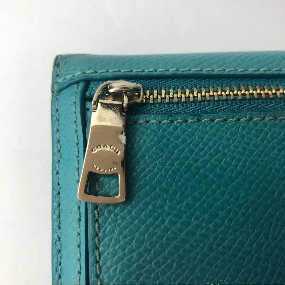 Coach Designer Blue Slim Wallet 52689